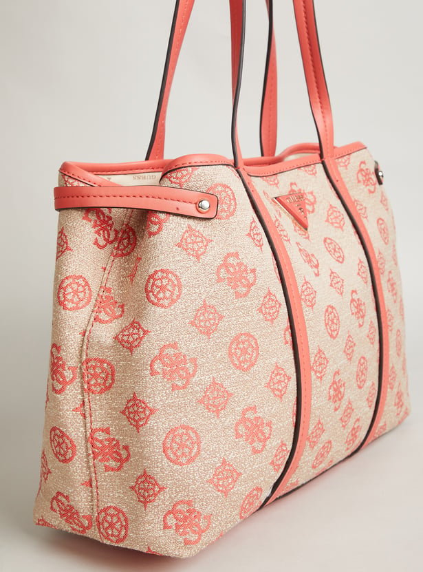 GUESS Beyza Girlfriend Monogram Print Shoulder Bag