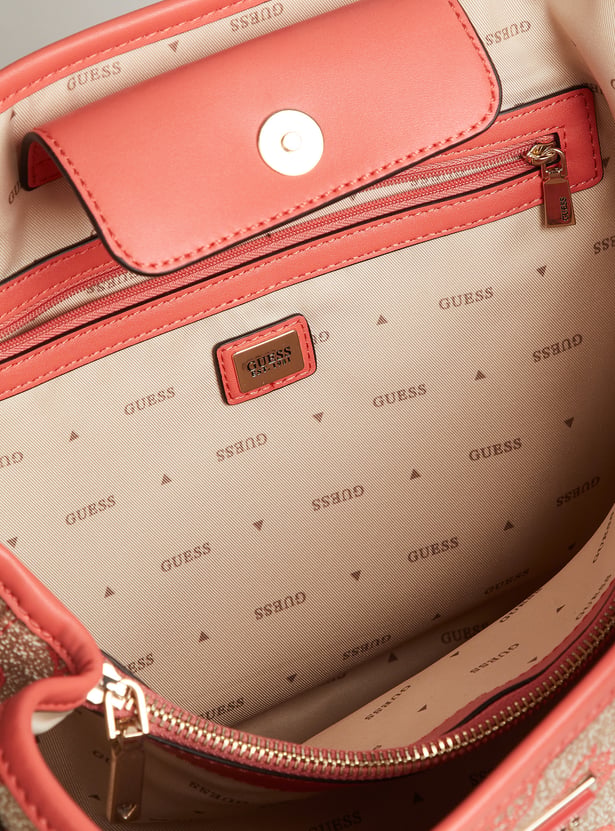 GUESS Beyza Girlfriend Monogram Print Shoulder Bag