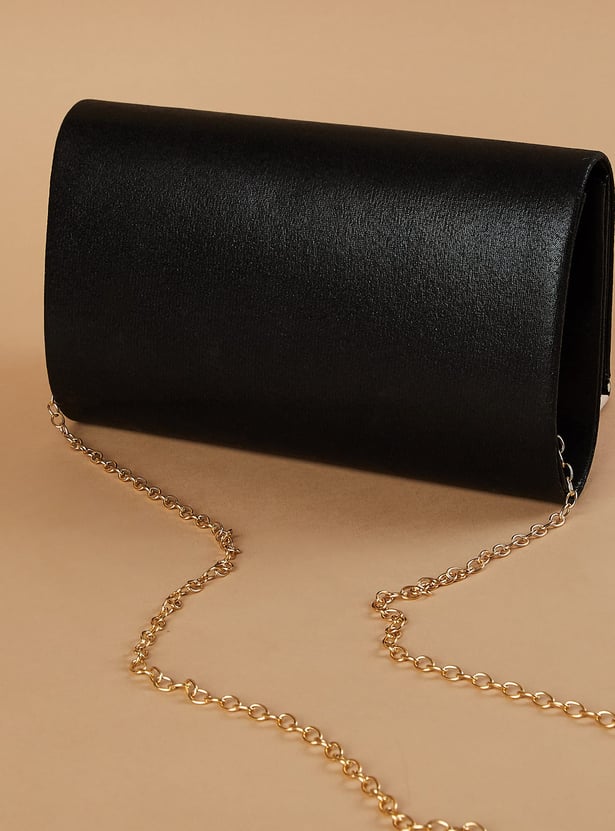 CODE Textured Fold-Over Clutch with Sling