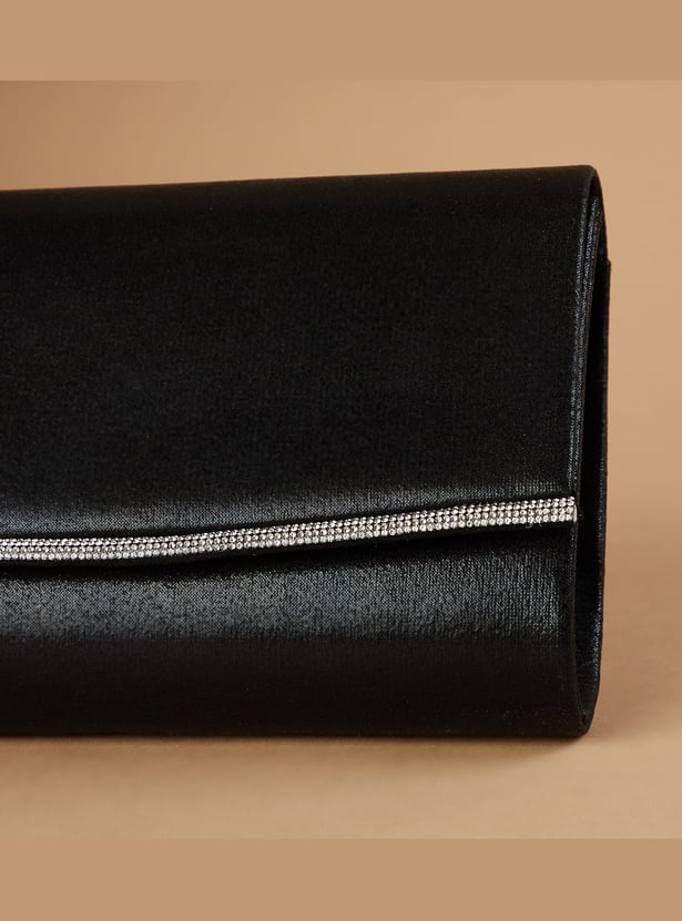 CODE Textured Fold-Over Clutch with Sling