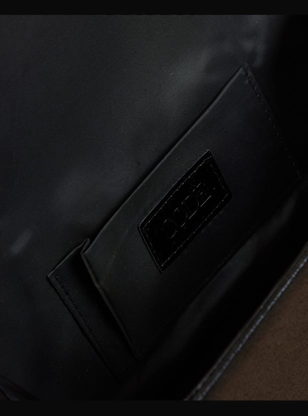 CODE Textured Fold-Over Clutch with Sling