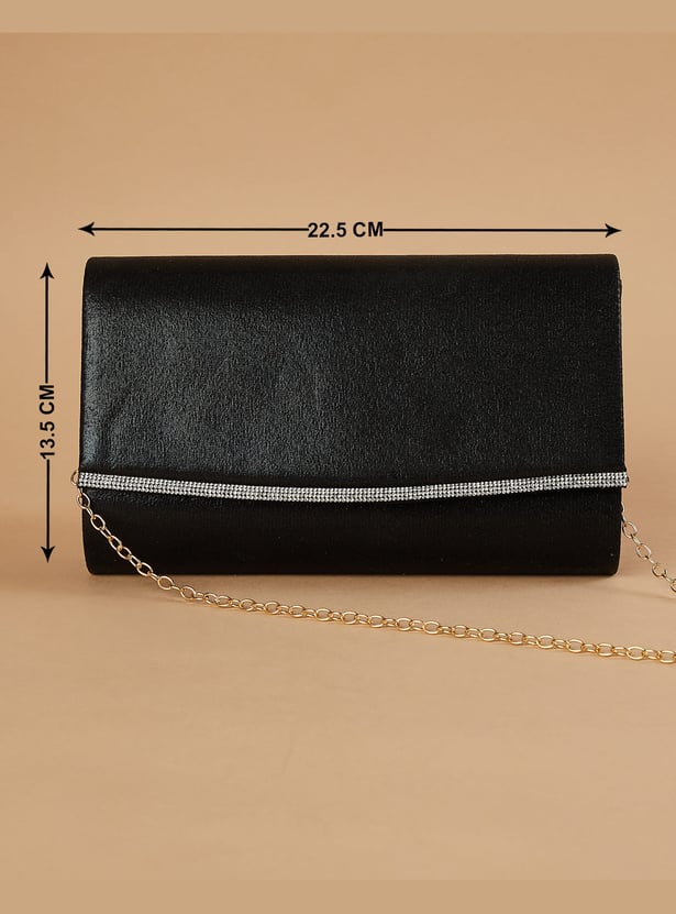 CODE Textured Fold-Over Clutch with Sling