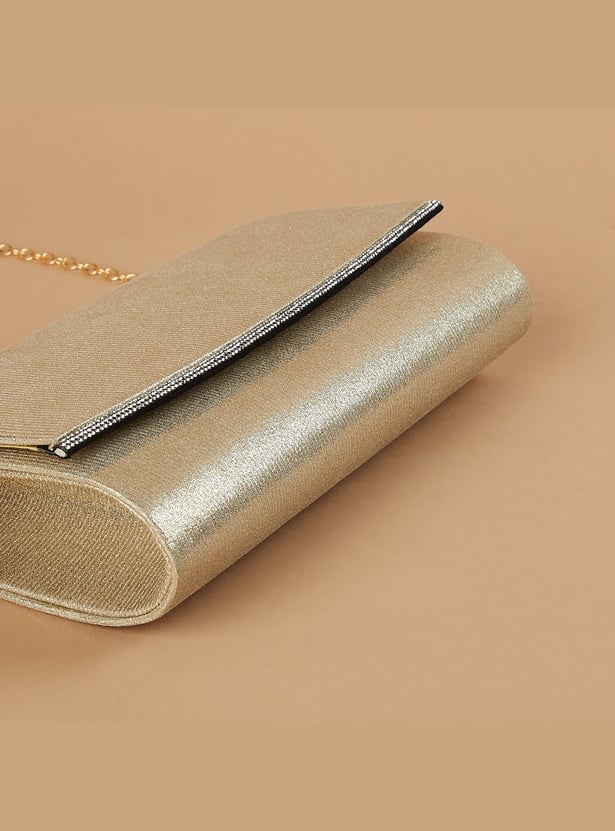 CODE Textured Fold-Over Clutch with Sling