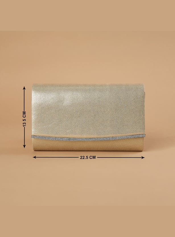 CODE Textured Fold-Over Clutch with Sling
