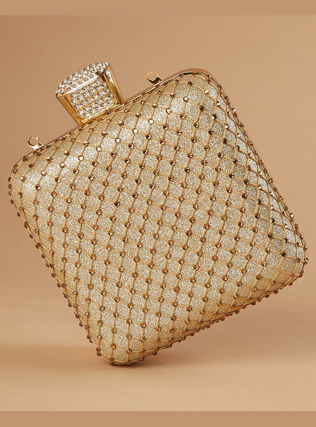 CODE Embellished Box Clutch