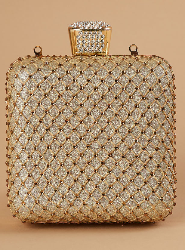 CODE Embellished Box Clutch