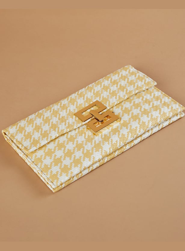 CODE Houndstooth Textured Clutch