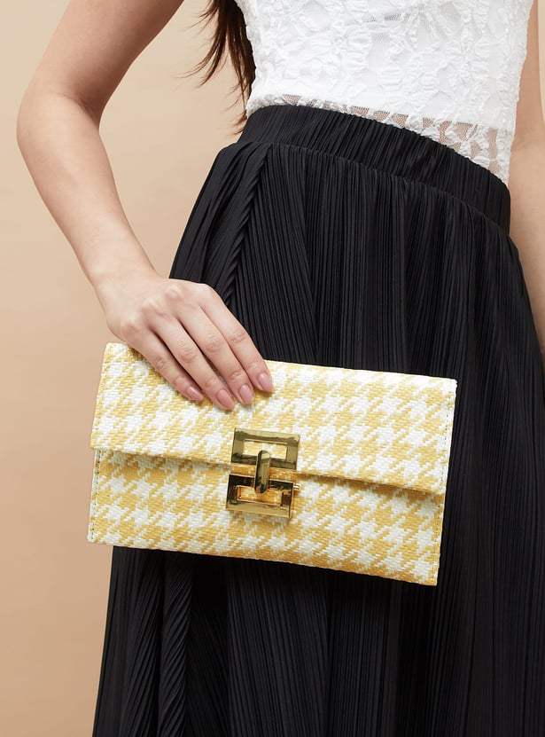 CODE Houndstooth Textured Clutch