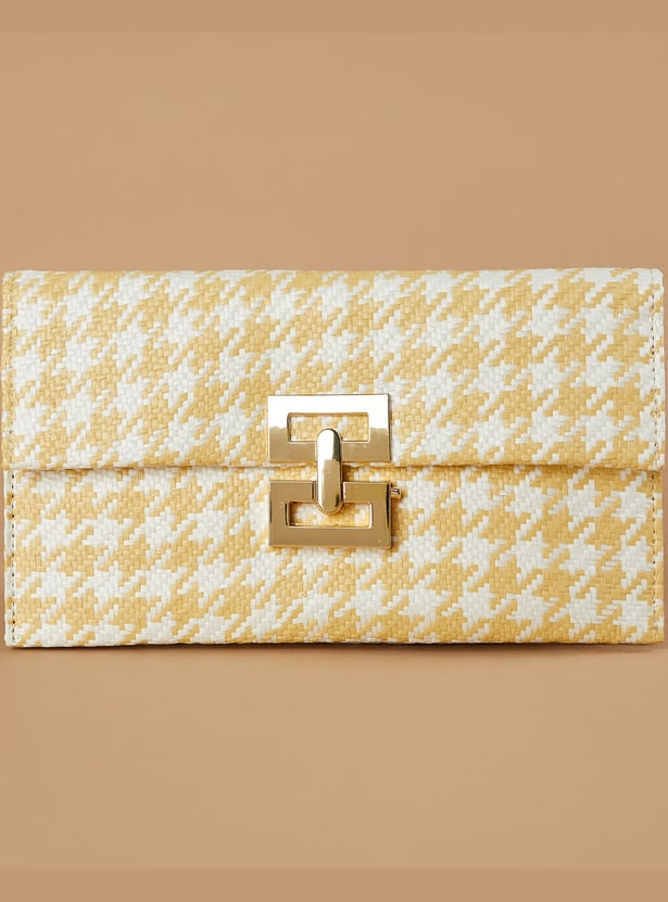 CODE Houndstooth Textured Clutch