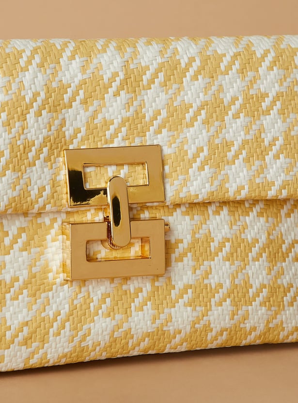 CODE Houndstooth Textured Clutch