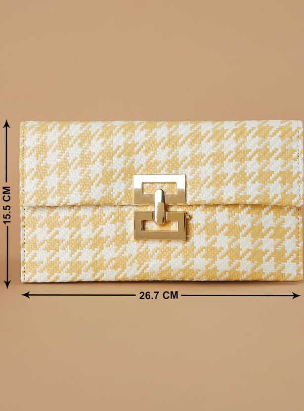CODE Houndstooth Textured Clutch