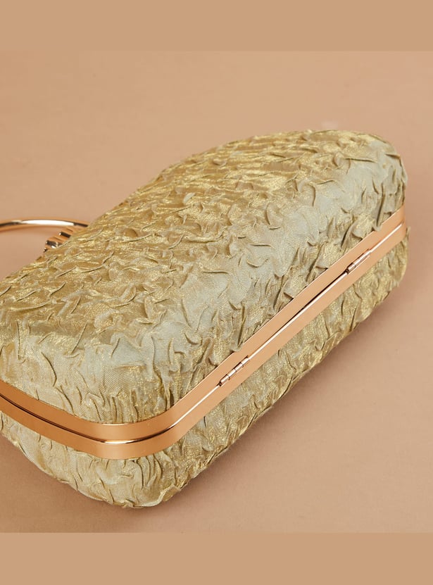 CODE Patterned Clutch with Chain Strap