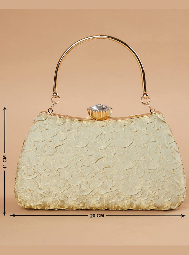 CODE Patterned Clutch with Chain Strap