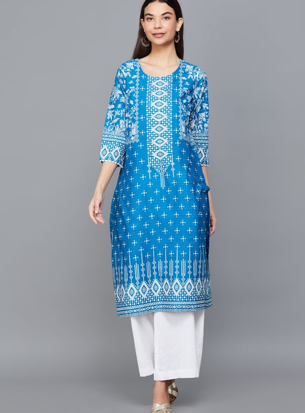 BIBA Ethnic Motif Straight Kurta
