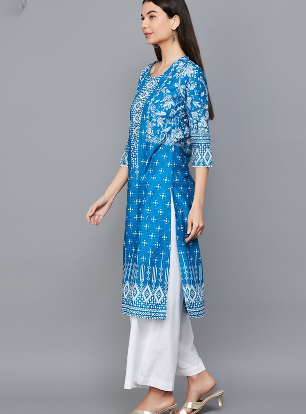 BIBA Ethnic Motif Straight Kurta