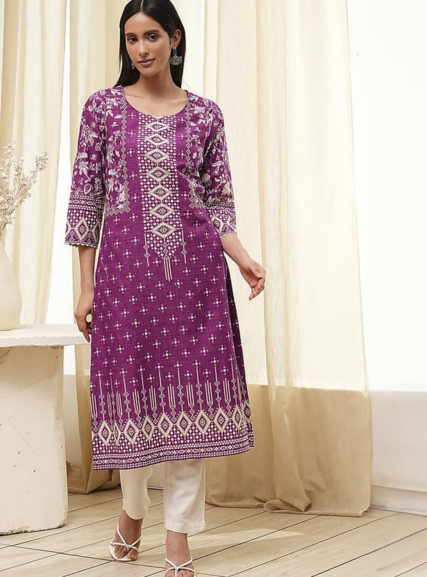 BIBA Ethnic Motif Straight Kurta