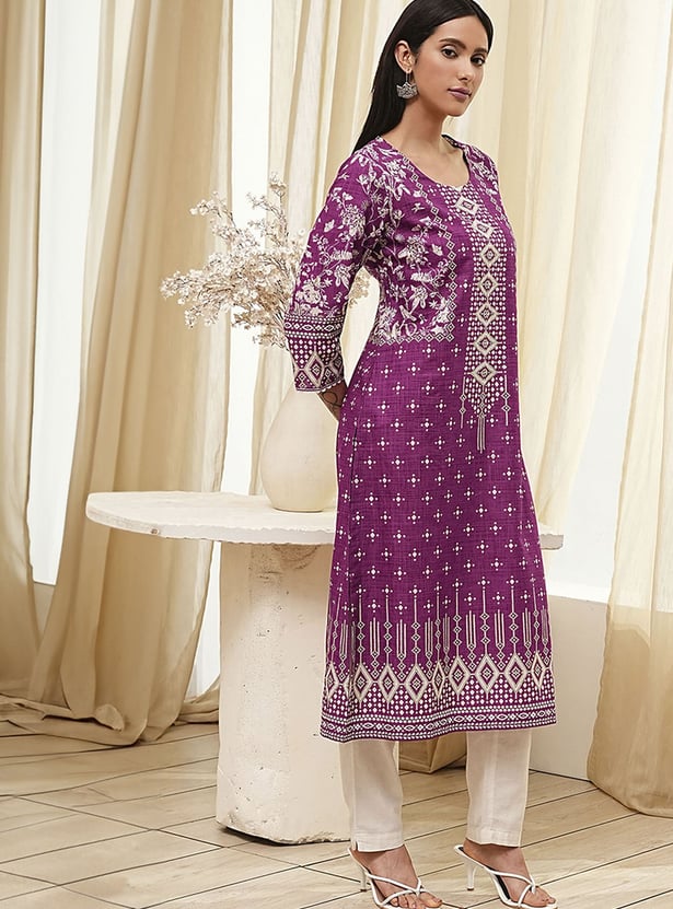 BIBA Ethnic Motif Straight Kurta