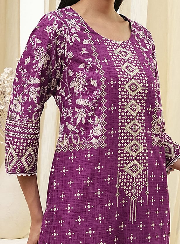 BIBA Ethnic Motif Straight Kurta