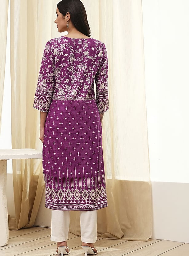 BIBA Ethnic Motif Straight Kurta