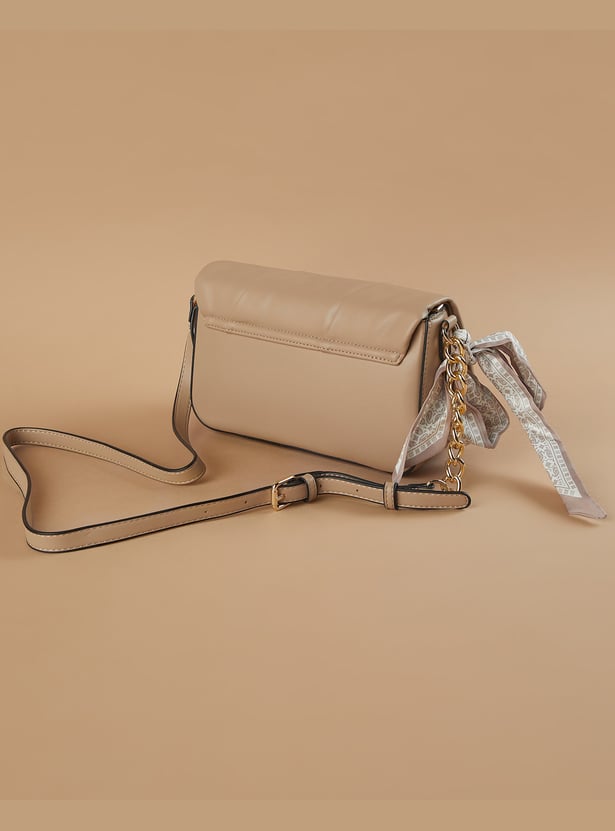 CODE Quilted Sling Bag with Scarf Detail