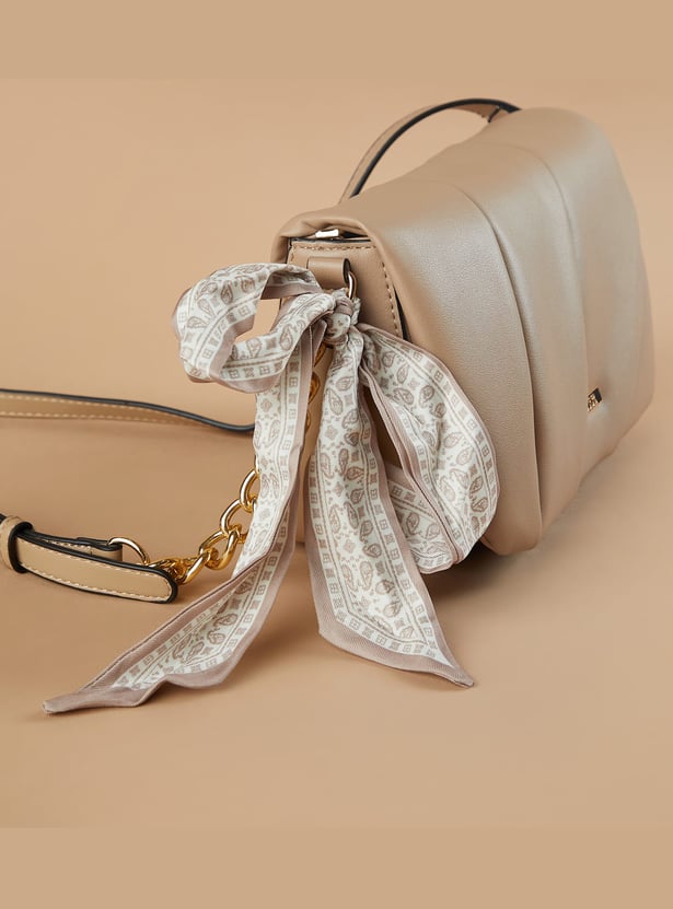 CODE Quilted Sling Bag with Scarf Detail