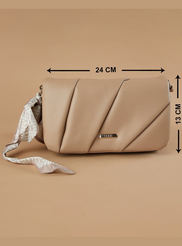 CODE Quilted Sling Bag with Scarf Detail