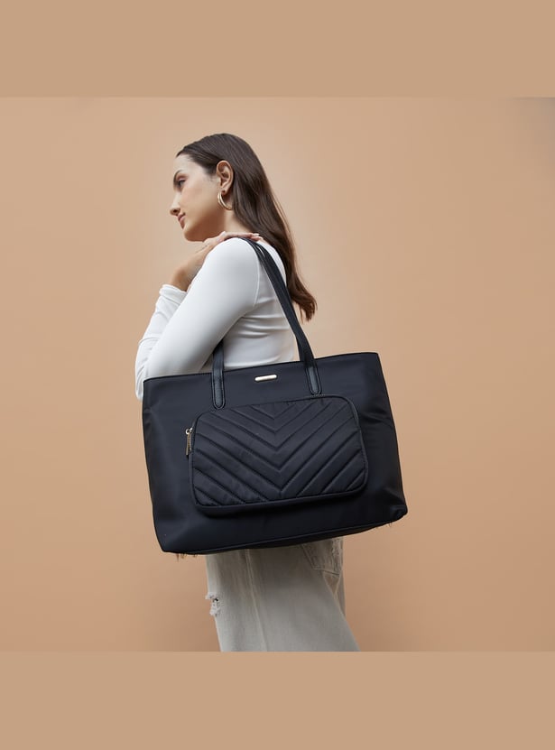 GINGER Quilted Pocket Shoulder Bag