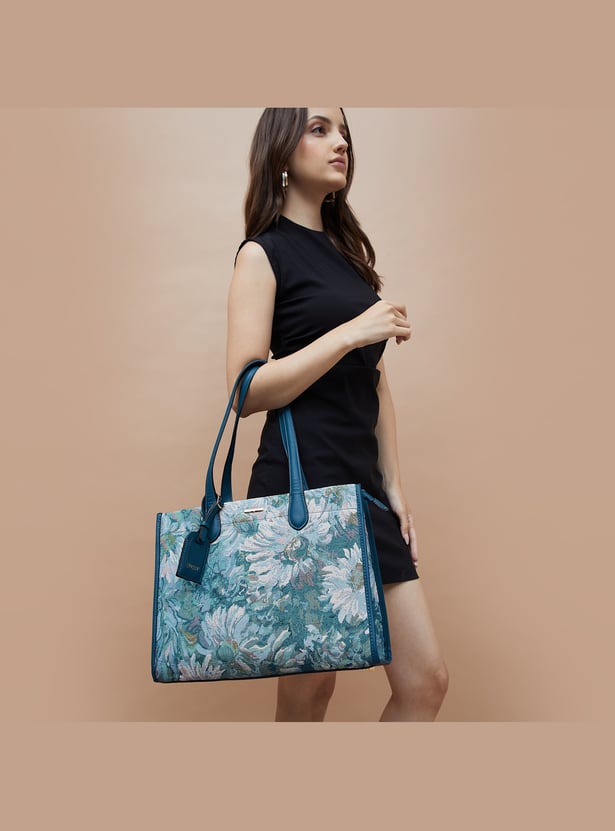 GINGER Floral Woven Shoulder Bag