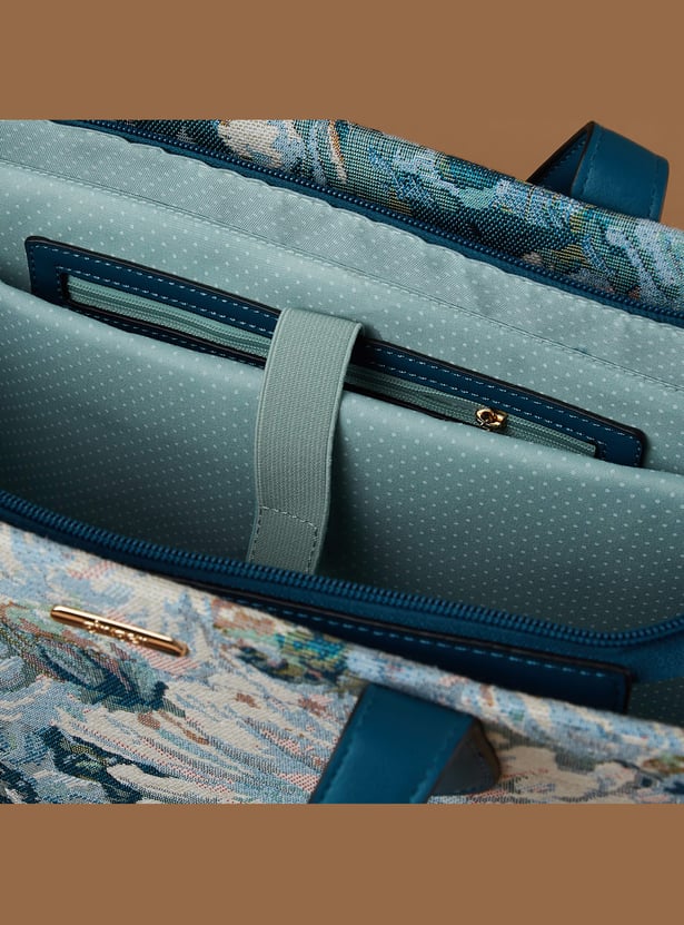 GINGER Floral Woven Shoulder Bag