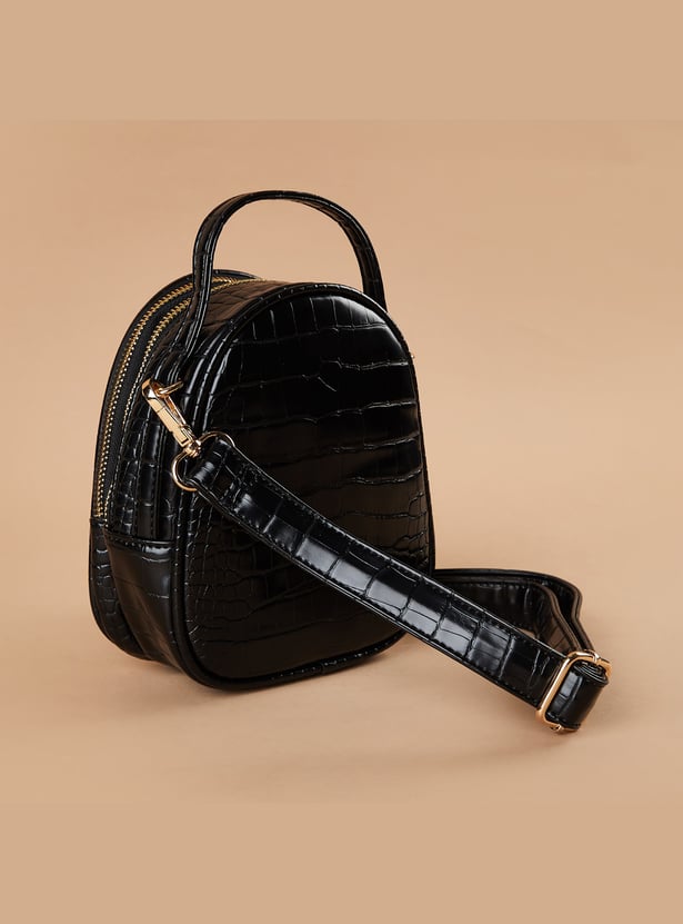 GINGER Croc-Textured Sling Bag
