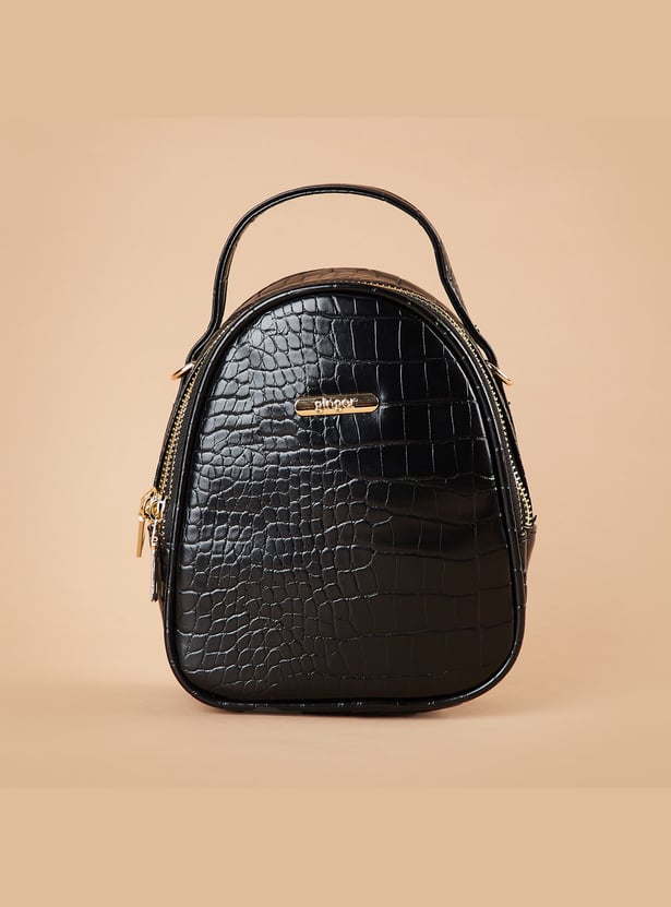 GINGER Croc-Textured Sling Bag