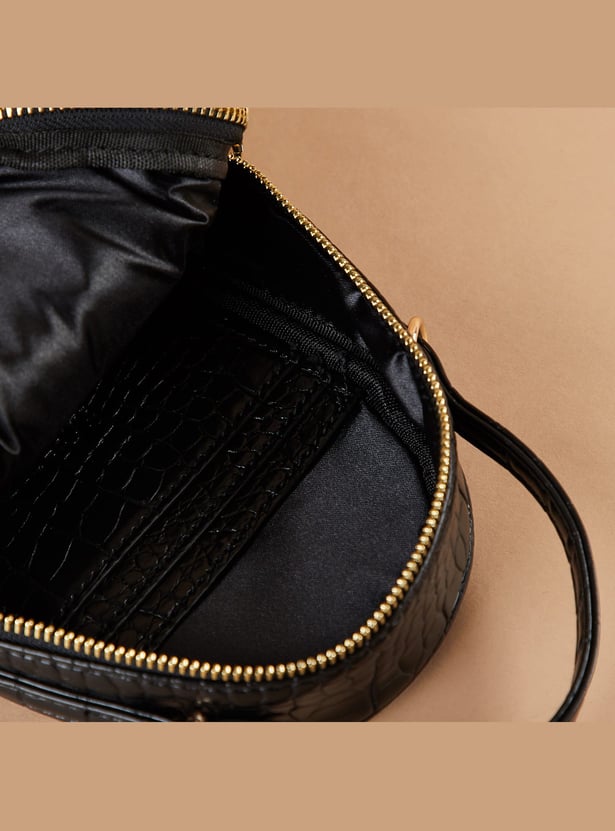 GINGER Croc-Textured Sling Bag