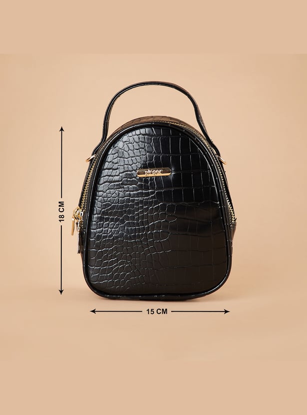 GINGER Croc-Textured Sling Bag
