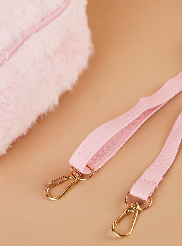 GINGER Embellished Fuzzy Sling Bag