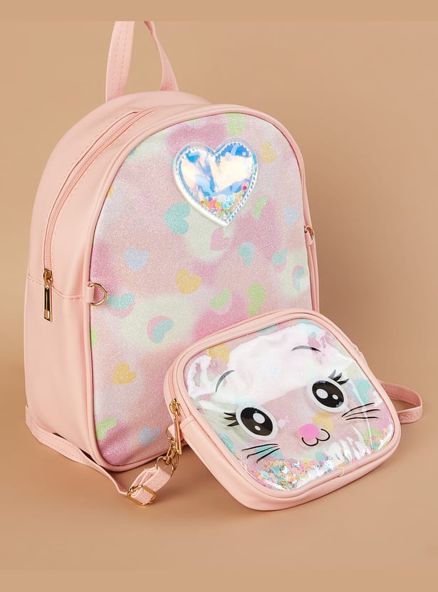 GINGER Shimmery Backpack with Bag