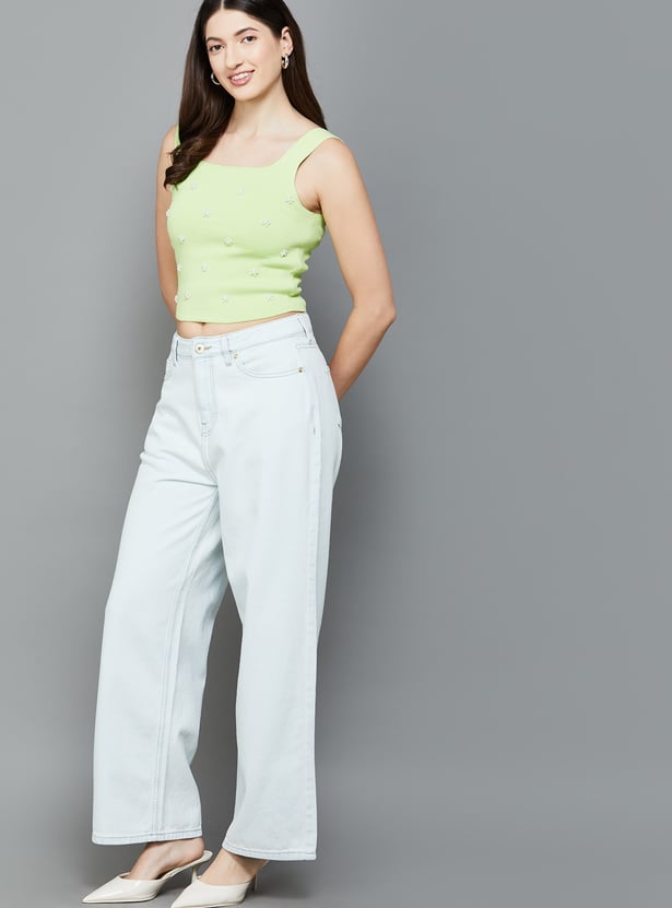 VERO MODA Washed Flared Jeans