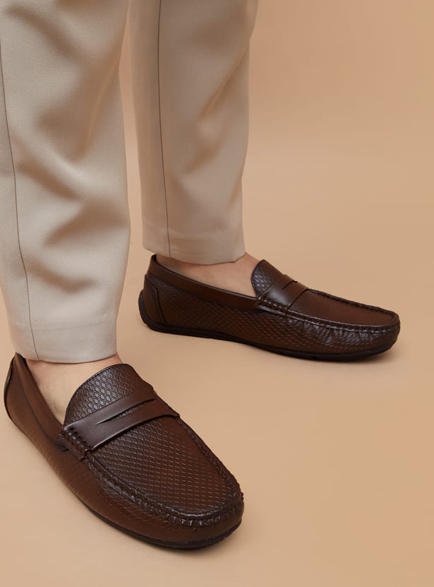 CODE Patterned Penny Loafers