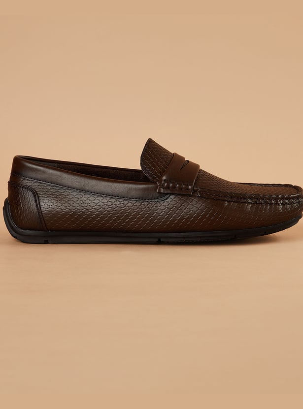 CODE Patterned Penny Loafers