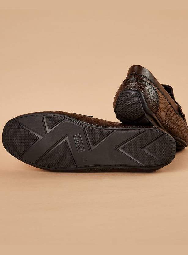 CODE Patterned Penny Loafers