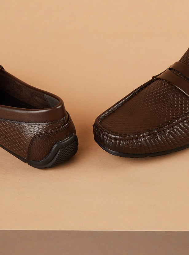 CODE Patterned Penny Loafers
