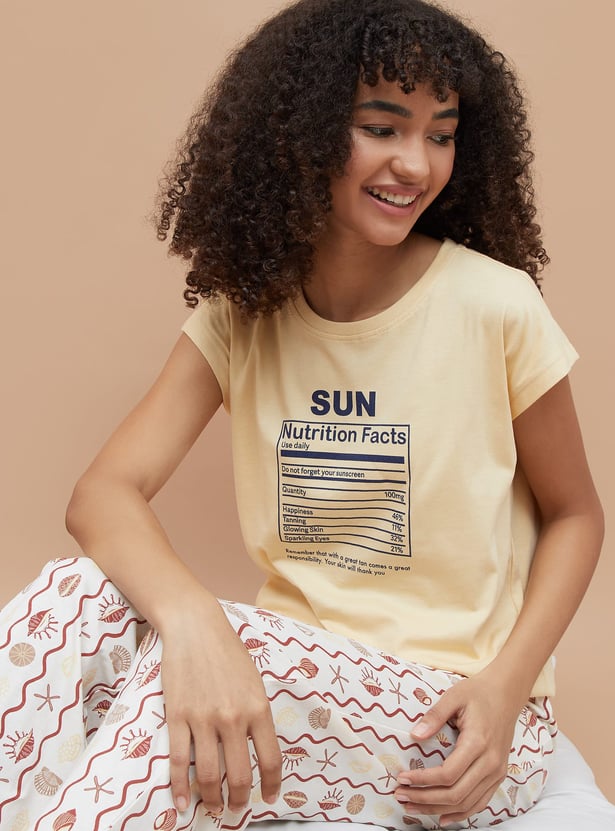 GINGER Typographic Print Lounge T-shirt