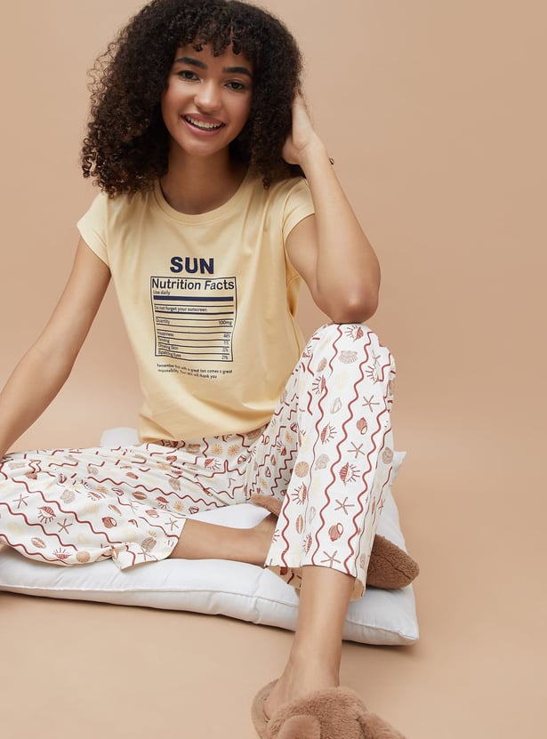 GINGER Typographic Print Lounge T-shirt