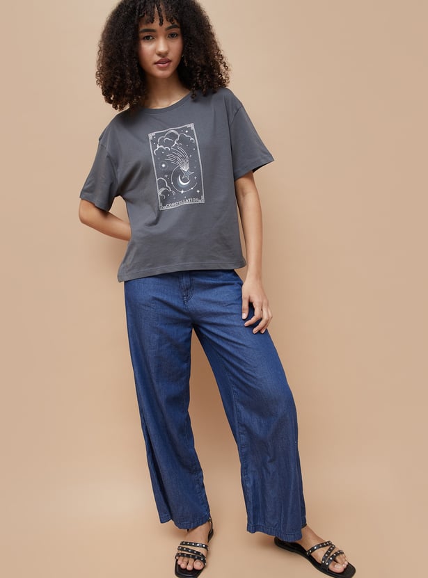 FAME FOREVER Celestial Print T-shirt