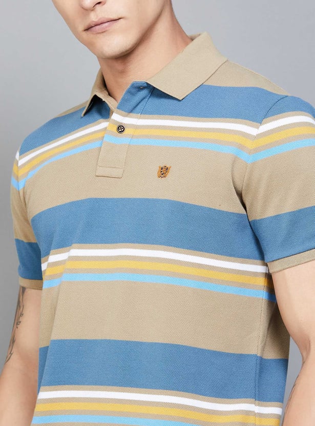 FAHRENHEIT Striped Polo T-shirt