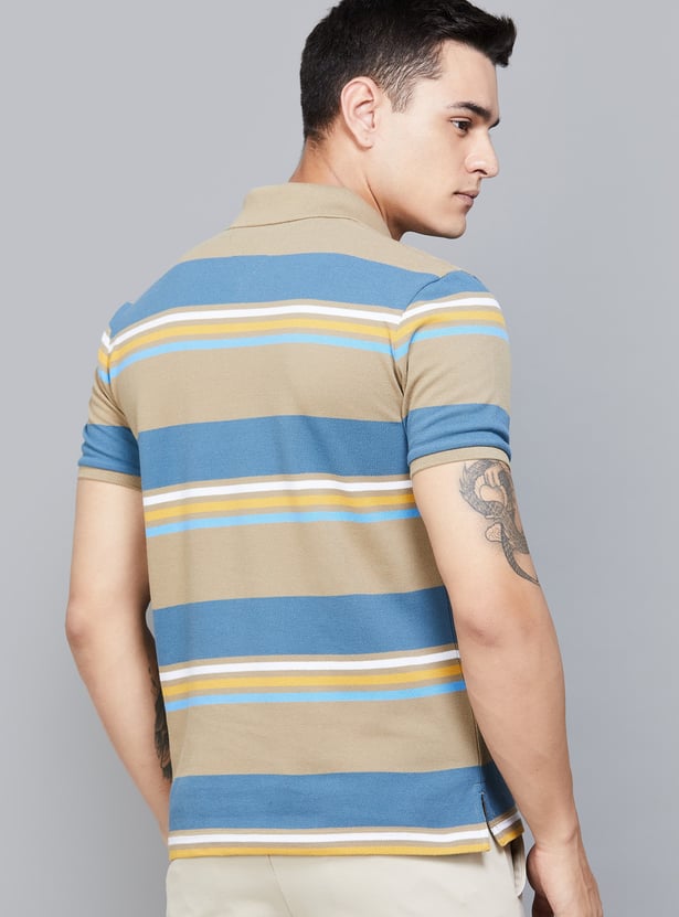 FAHRENHEIT Striped Polo T-shirt