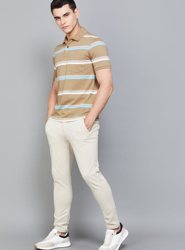 FAHRENHEIT Striped Polo T-shirt