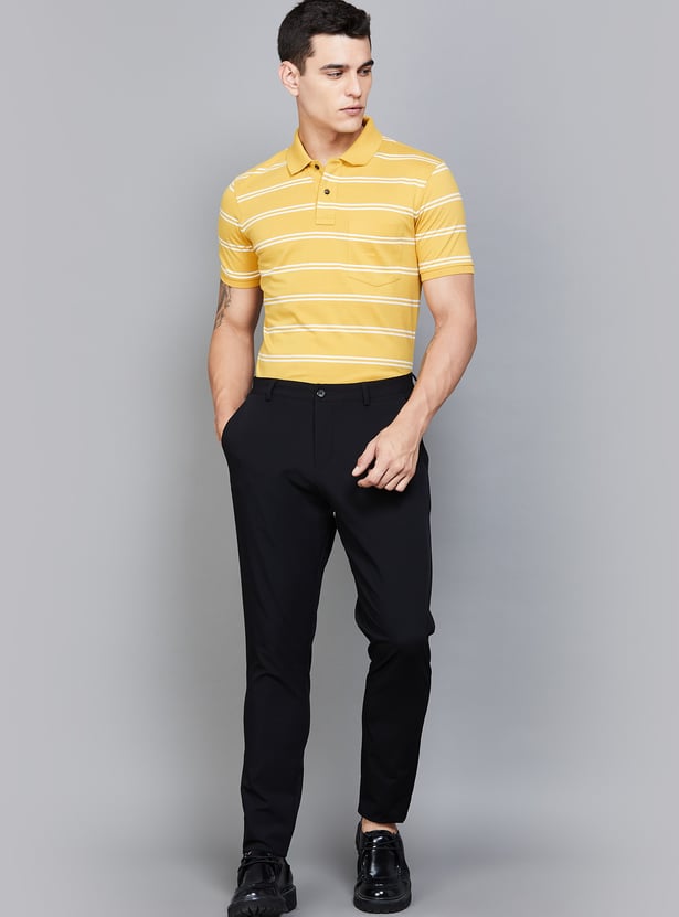 FAHRENHEIT Striped Polo T-shirt