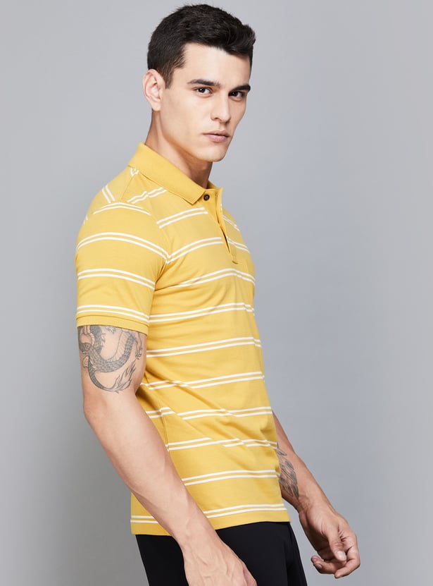 FAHRENHEIT Striped Polo T-shirt