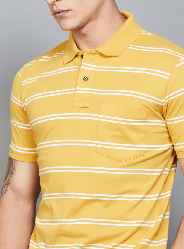 FAHRENHEIT Striped Polo T-shirt