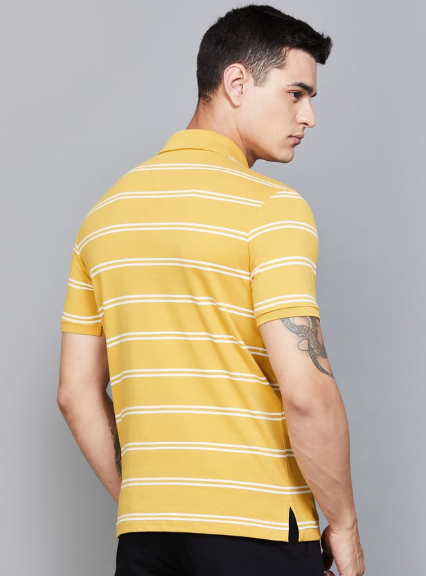 FAHRENHEIT Striped Polo T-shirt